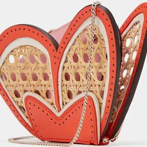 NWT KATE SPADE WICKER BUTTERFLY COIN PURSE ON A CHAIN